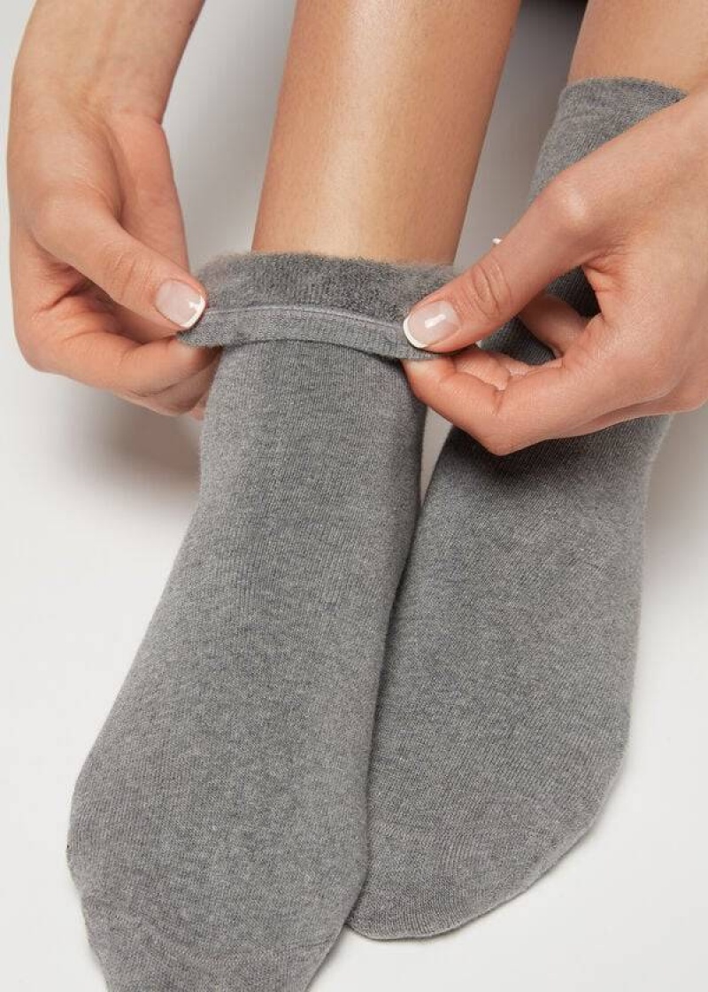 Calzedonia Kurzes Baumwoll Thermal Socken Damen Grau | DE1698AP