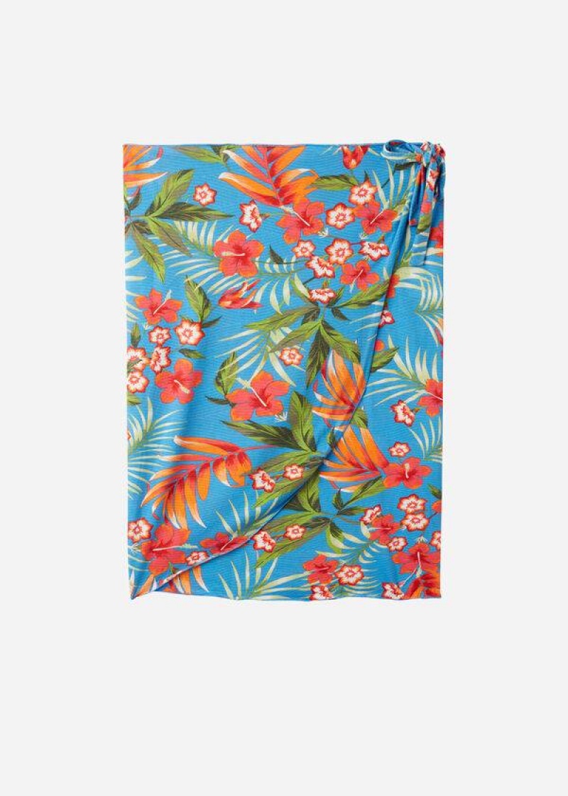 Calzedonia Kurzes Wraparound Sarong Cover-Ups Damen Grün | DE2044LH