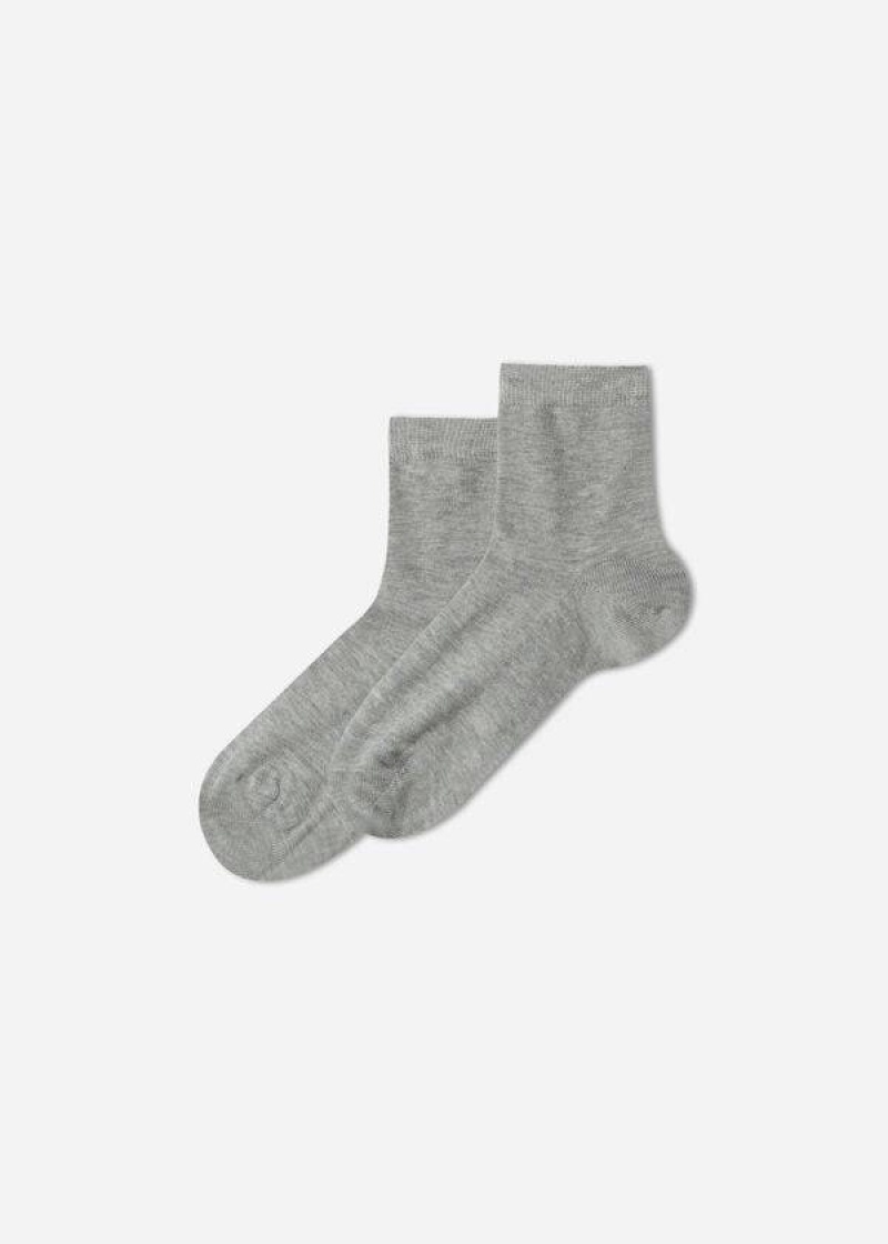 Calzedonia Light Baumwoll Kurzes Socken Kinder Grau | DE1080JJ