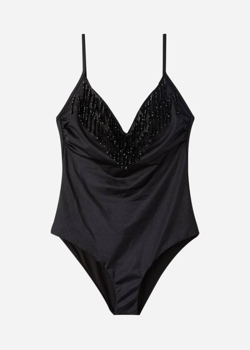 Calzedonia Lightly Gepolstert One Piece Taipei Badeanzüge Damen Schwarz | DE2037SO