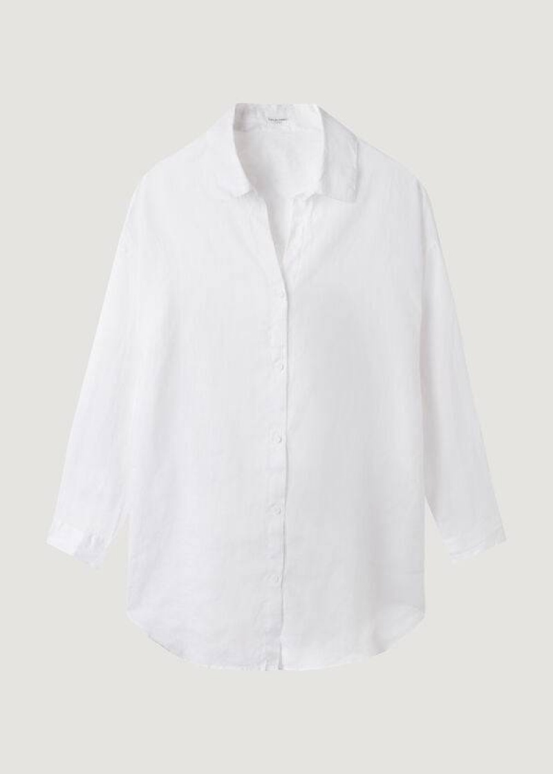 Calzedonia Linen Shirt Cover-Ups Damen Weiß | DE2098XF