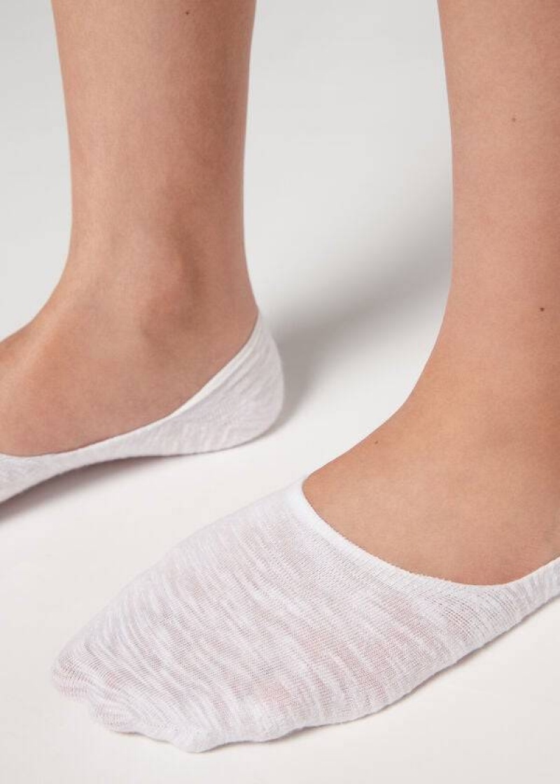 Calzedonia Linen and Viscose Invisible Socken Damen Weiß | DE1972NB