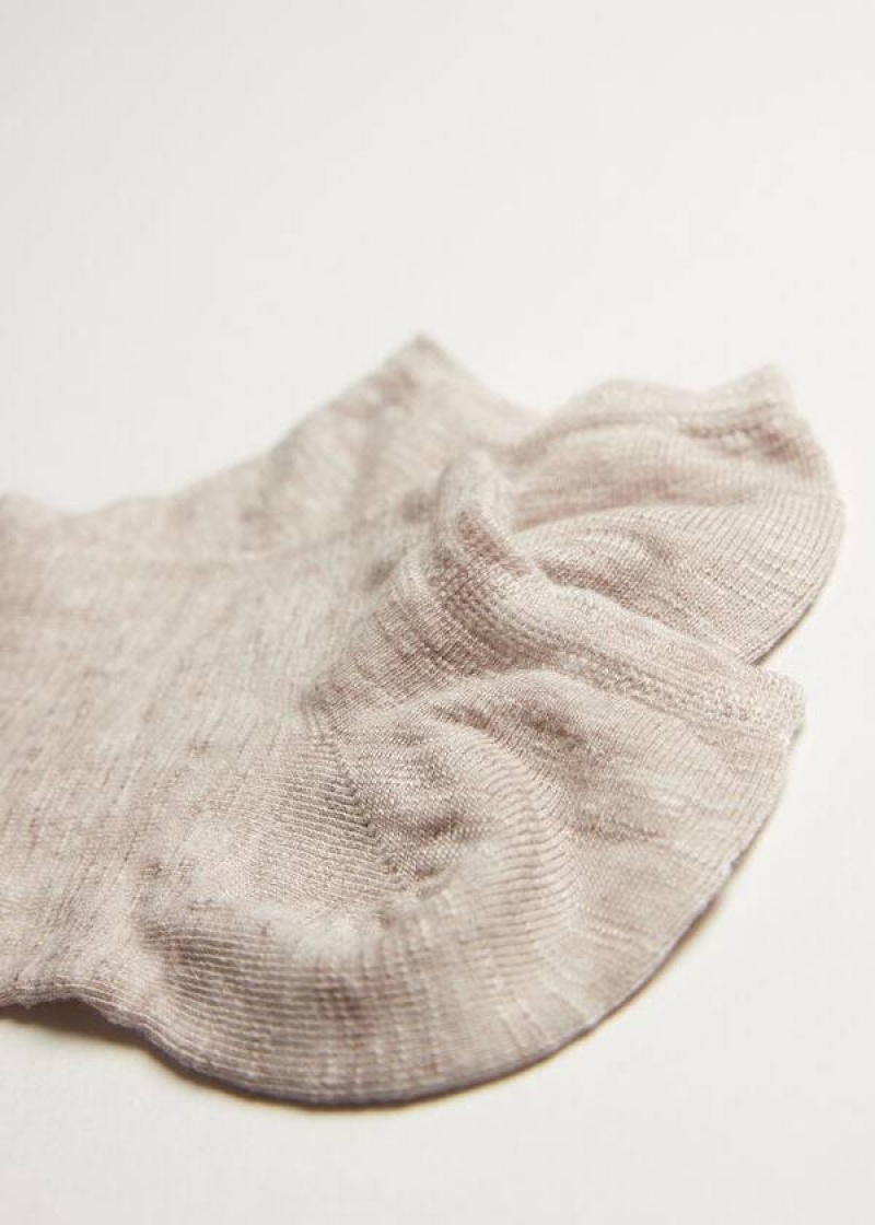 Calzedonia Linen and Viscose No-show Socken Damen Beige | DE1896QZ