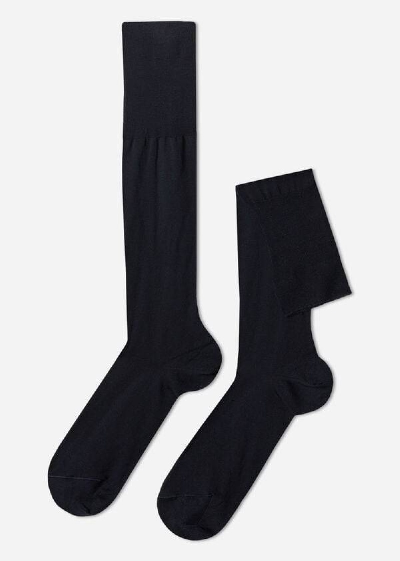 Calzedonia Lisle Thread Long Socken Herren Blau | DE1425BC