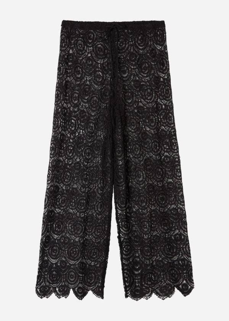 Calzedonia Long Crochet Pants Cover-Ups Damen Schwarz | DE2058UT