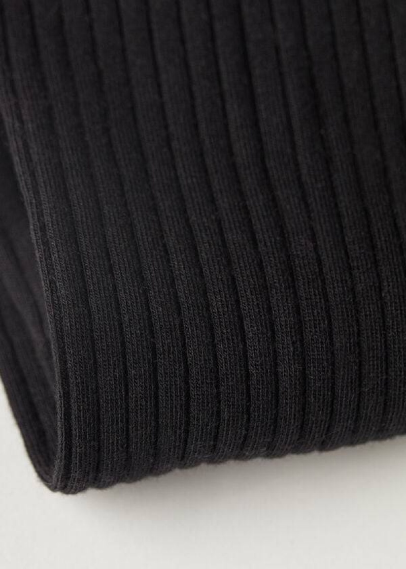 Calzedonia Long Gerippt Cashmere Socken Damen Schwarz | DE1945BC