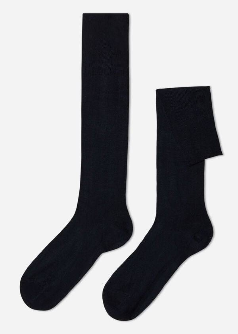 Calzedonia Long with Cashmere Socken Herren Blau | DE1403WY