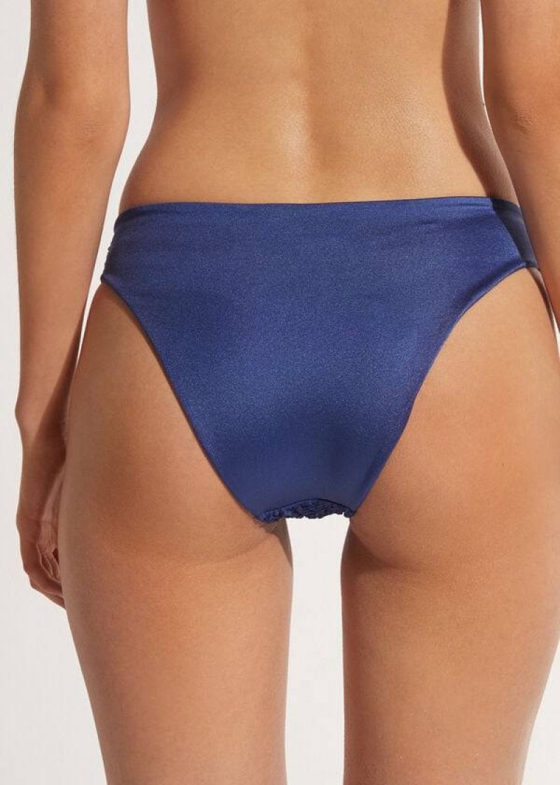 Calzedonia Marrakech Bikinihosen Damen Blau | DE2691KI