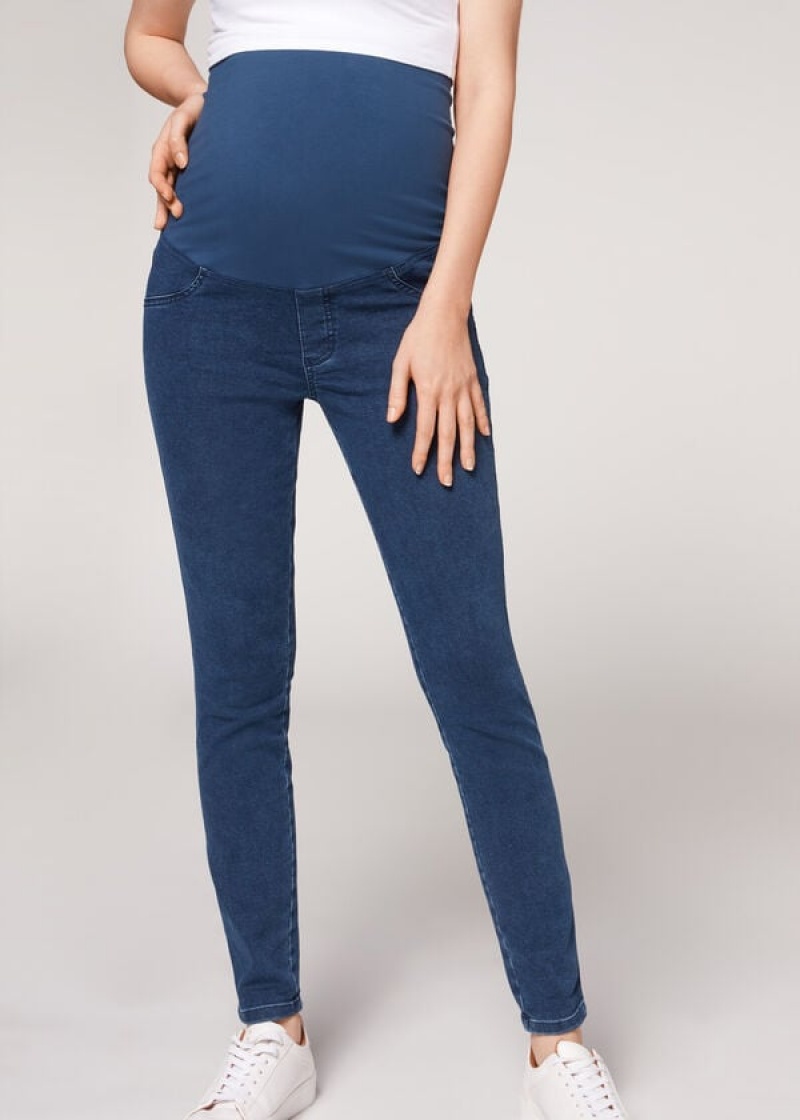 Calzedonia Maternity Jean Jeans Damen Blau | DE1586EX