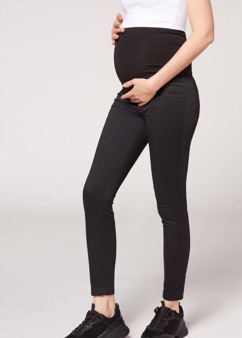 Calzedonia Maternity Jean Sport Leggings Damen Schwarz | DE1443HK