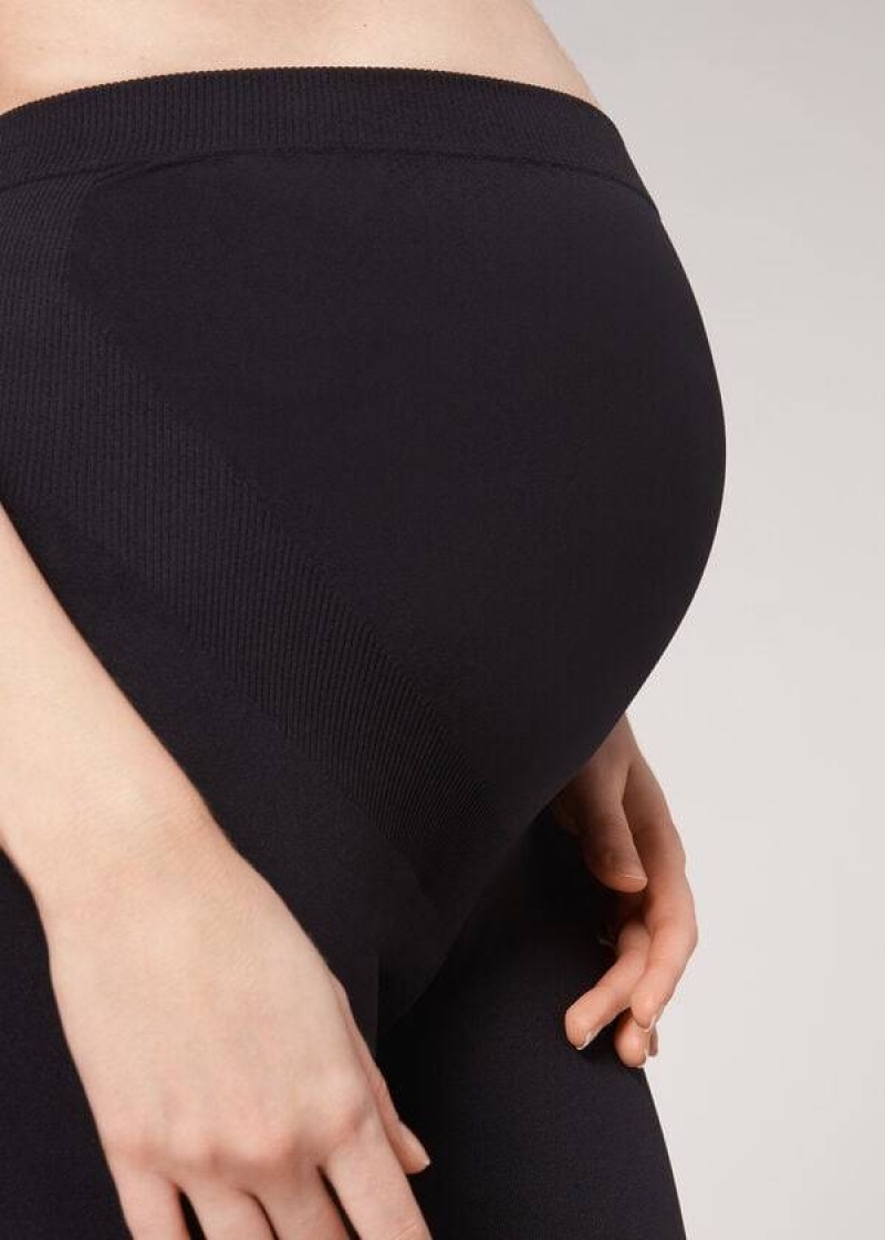 Calzedonia Maternity Opaque Footless Leggings Damen Schwarz | DE1441FM