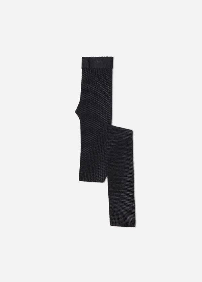 Calzedonia Micronet Strumpfhose Kinder Schwarz | DE1201IS