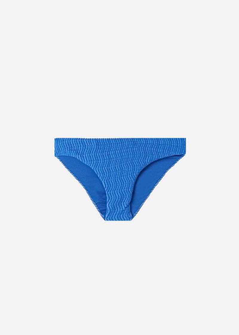 Calzedonia Mykonos Bikinihosen Damen Blau | DE2683MA