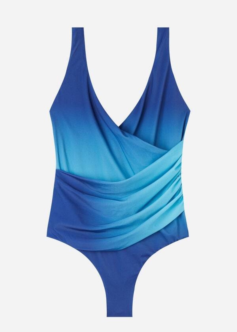 Calzedonia One Piece Denver Badeanzüge Damen Blau | DE2033IS