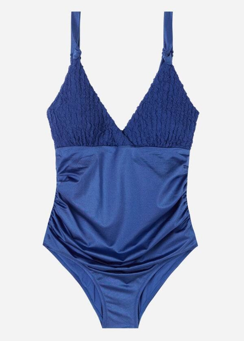 Calzedonia One Piece Marrakech Badeanzüge Damen Navy | DE2024NB