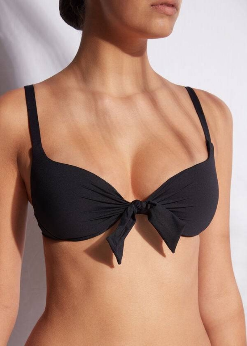 Calzedonia Patrizia Indonesia Push-Up Bikinioberteile Damen Schwarz | DE2253ZG