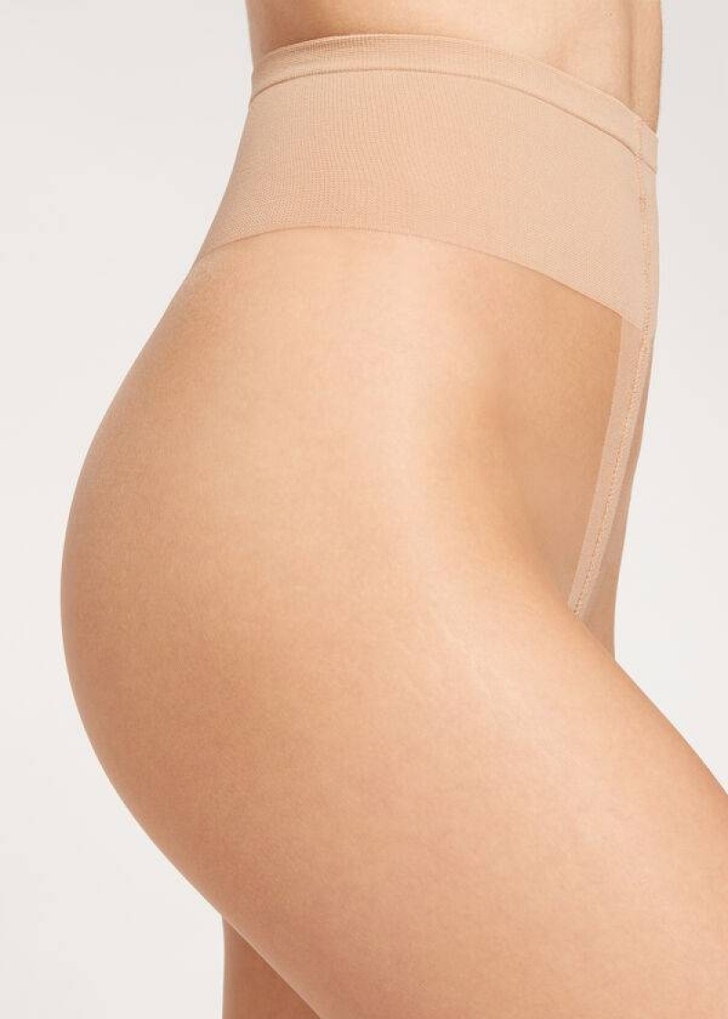 Calzedonia Premium Matt Second Skin 15 Denier Sheer Strumpfhose Damen Beige | DE2958OR