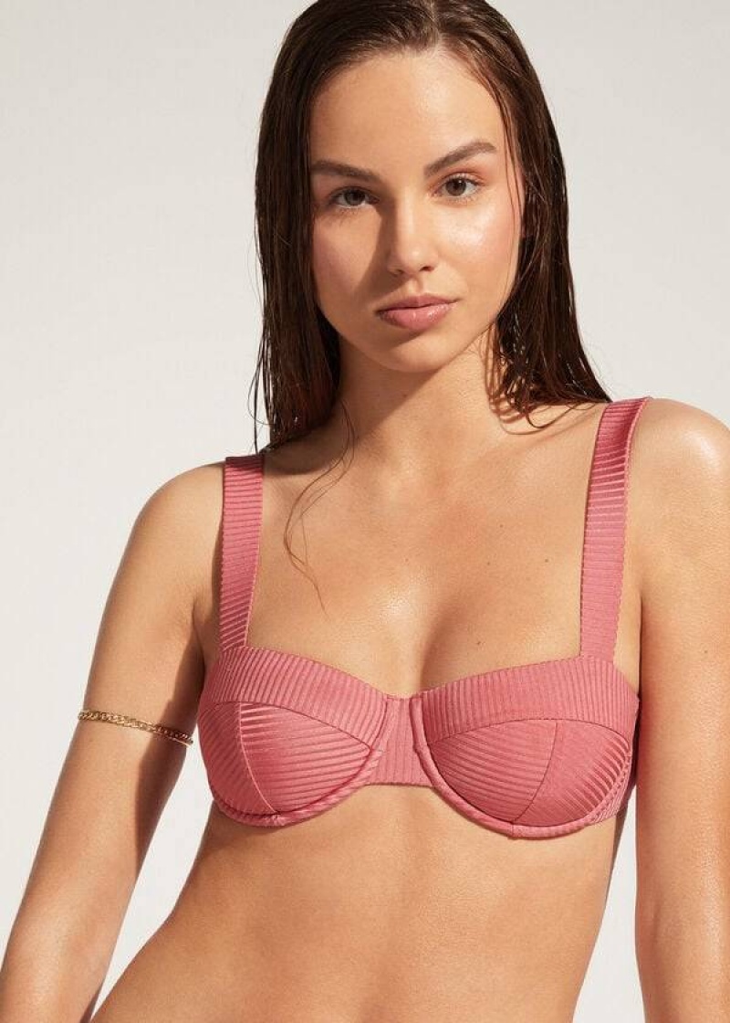 Calzedonia Push-Up Bandeau Biarritz Bikinioberteile Damen Braun | DE2238TV