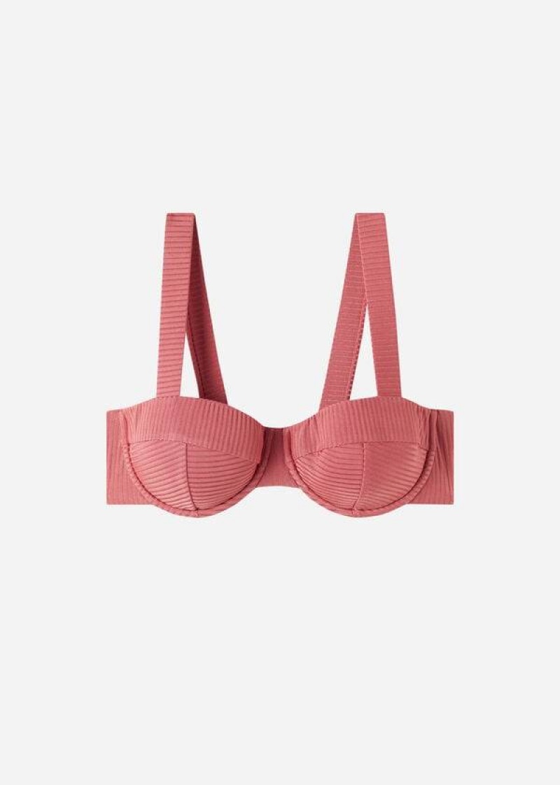 Calzedonia Push-Up Bandeau Biarritz Bikinioberteile Damen Braun | DE2238TV