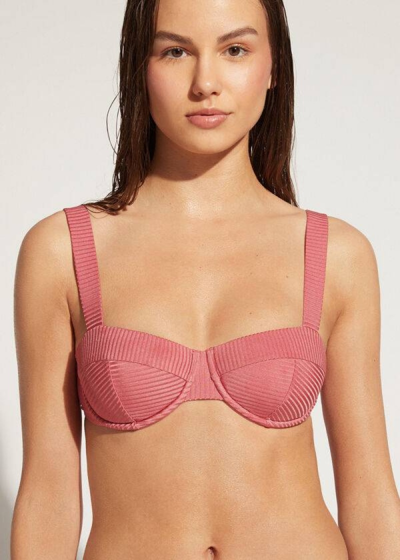 Calzedonia Push-Up Bandeau Biarritz Bikinioberteile Damen Braun | DE2238TV