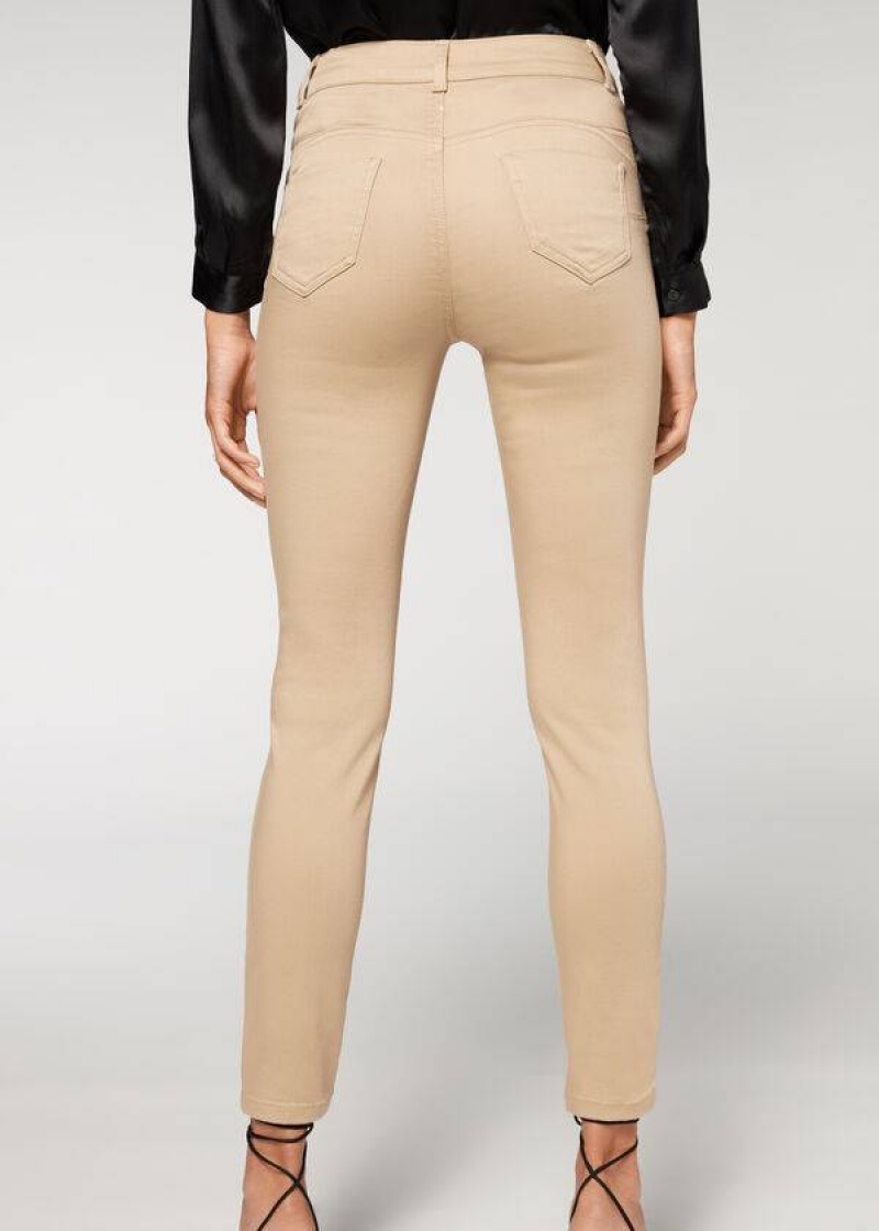 Calzedonia Push-up and soft touch Jeans Damen Beige | DE1585WY