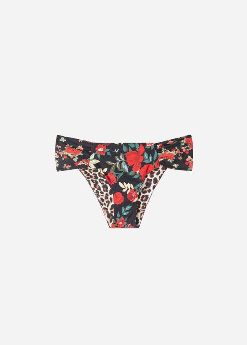 Calzedonia Reversible Ruched Nizza Bikinihosen Damen Rosa | DE2678TV