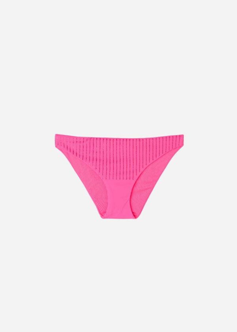 Calzedonia Rhinestone Shanghai Bikinihosen Damen Rosa | DE2670DN