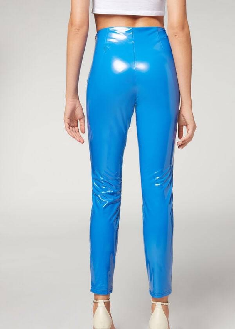 Calzedonia Schlank in Thermal Vinyl Hose Damen Blau | DE1453MA