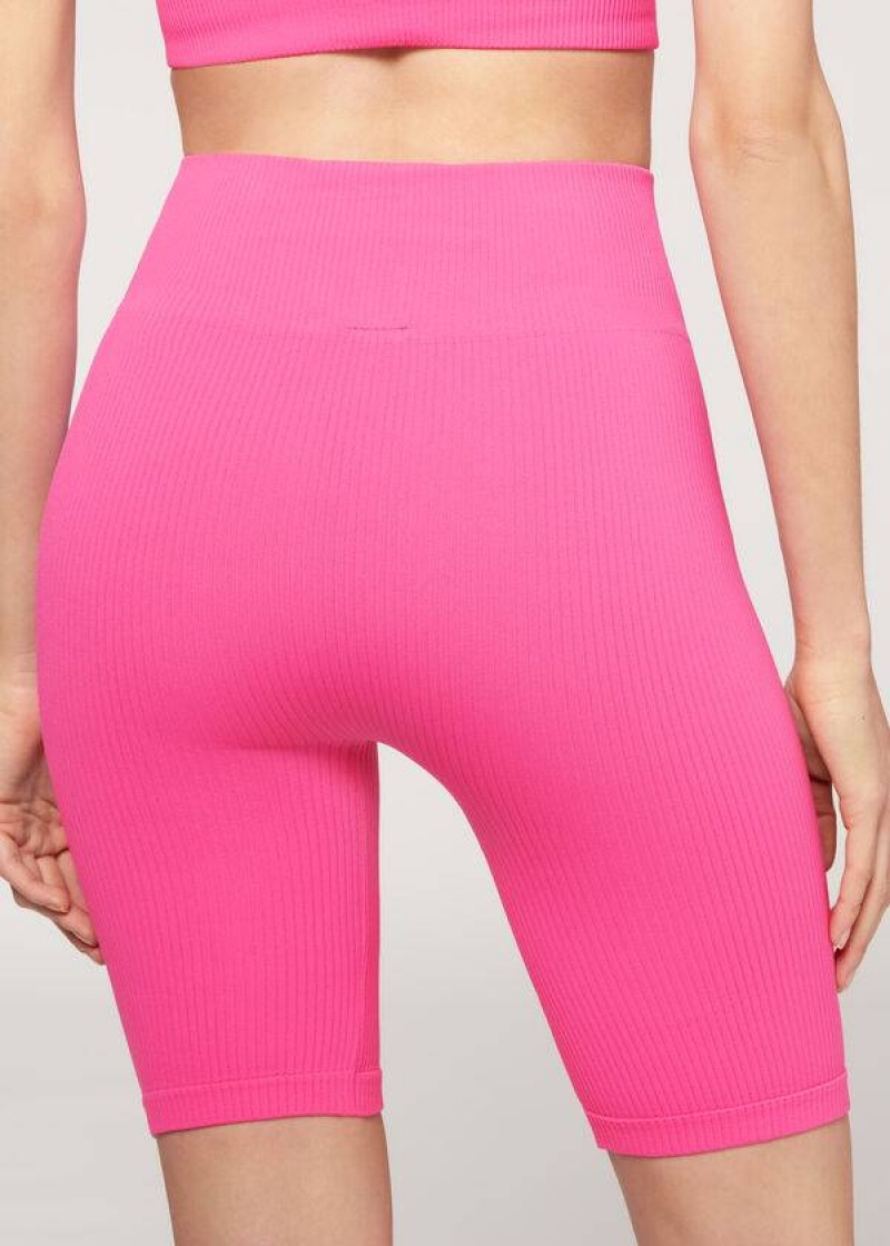 Calzedonia Seamless Turn Bike Leggings Damen Rosa | DE1512UT