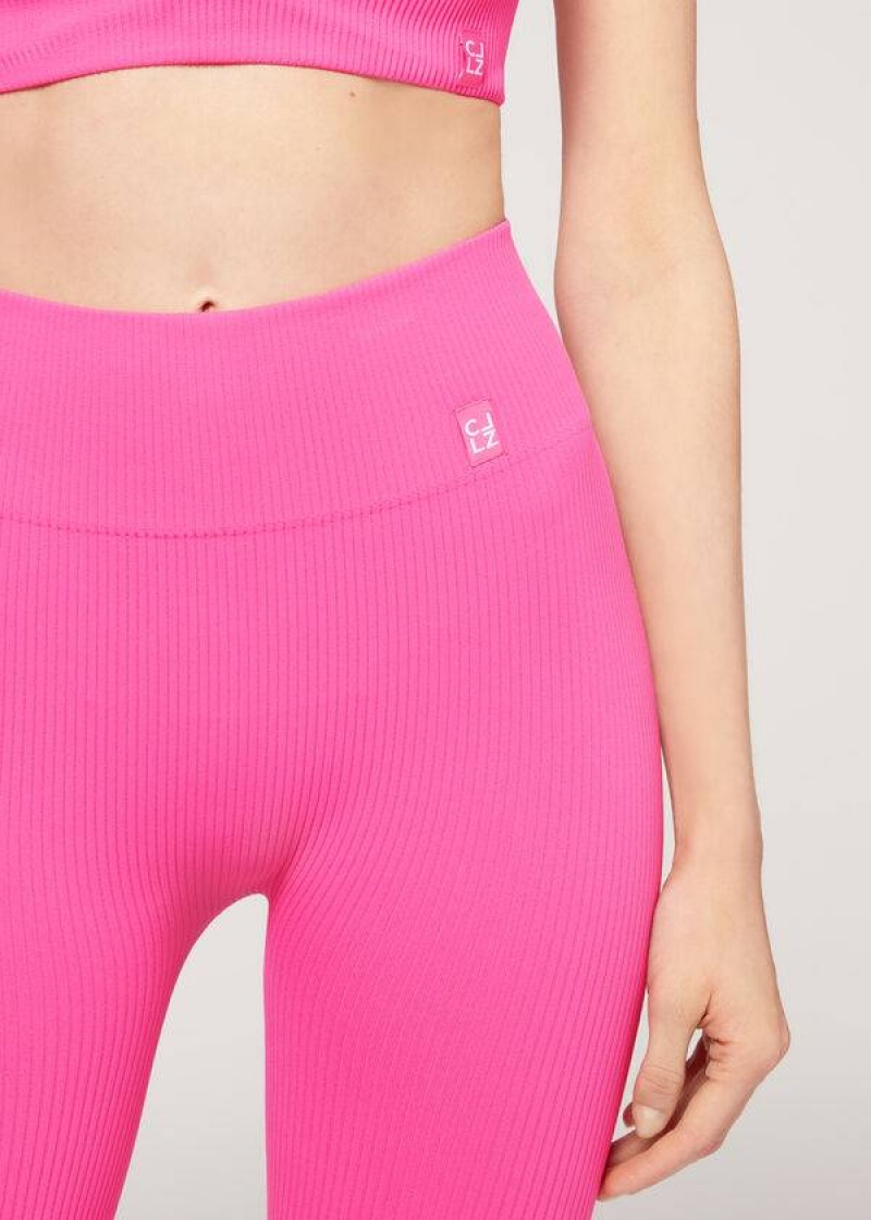 Calzedonia Seamless Turn Bike Leggings Damen Rosa | DE1512UT