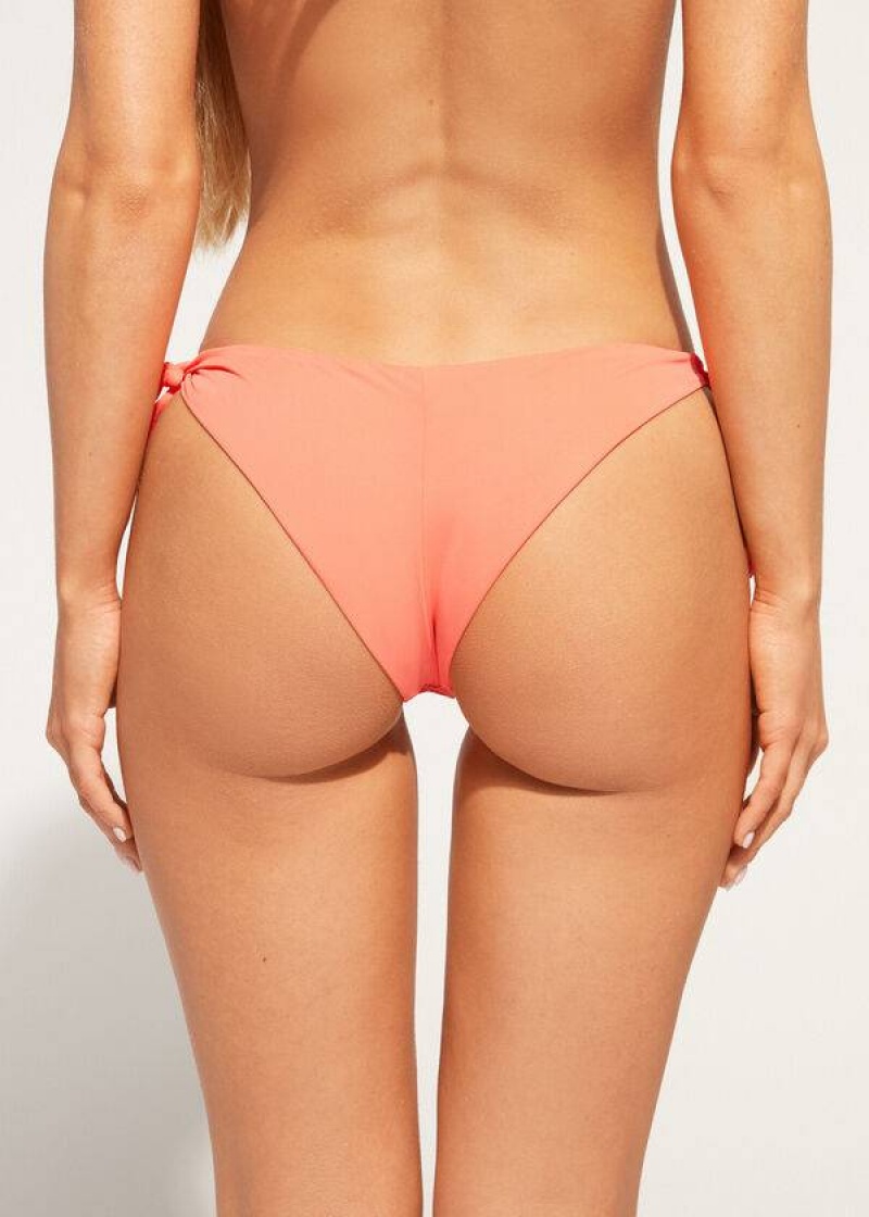 Calzedonia Side Tie Brazilian Corfù Bikinihosen Damen Koralle Orange | DE2633YU