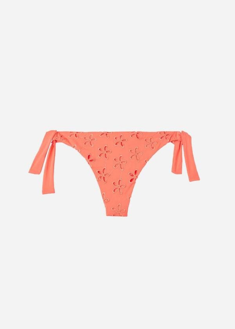 Calzedonia Side Tie Brazilian Corfù Bikinihosen Damen Koralle Orange | DE2633YU