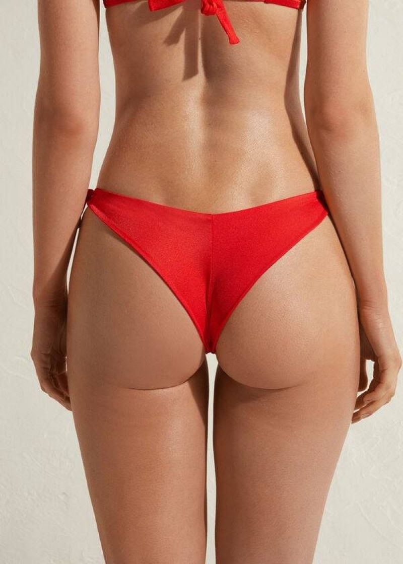 Calzedonia Side Tie Brazilian Marrakech Bikinihosen Damen Rot | DE2631IS