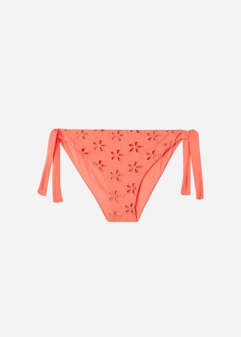 Calzedonia Side Tie Corfù Bikinihosen Damen Koralle Orange | DE2630OR