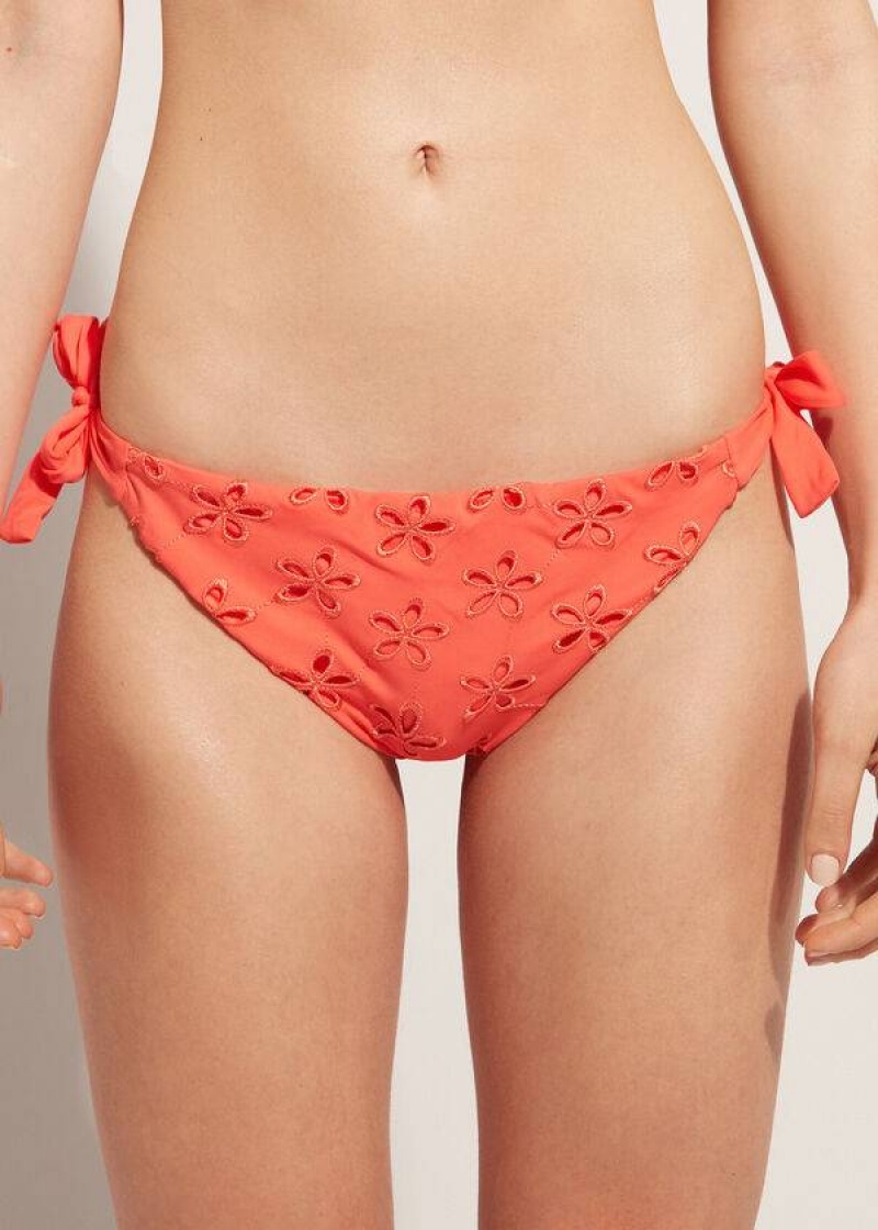 Calzedonia Side Tie Corfù Bikinihosen Damen Koralle Orange | DE2630OR