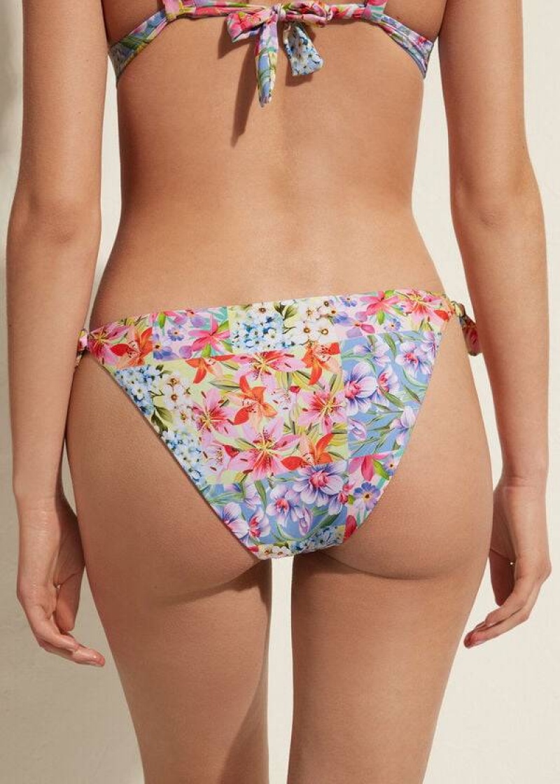 Calzedonia Side Tie Minorca Eco Bikinihosen Damen Mehrfarbig | DE2626DN