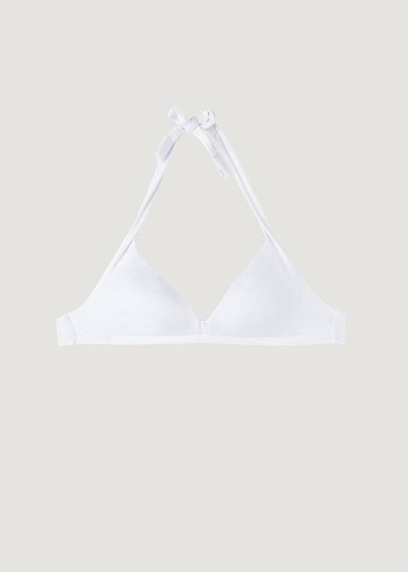 Calzedonia Soft Gepolstert Triangle Indonesia Bikinioberteile Damen Weiß | DE2224JJ