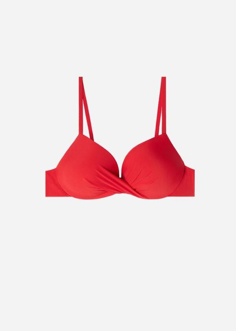 Calzedonia Soft Graduated Super Gepolstert Push-up Indonesia Bikinioberteile Damen Rot | DE2230VD