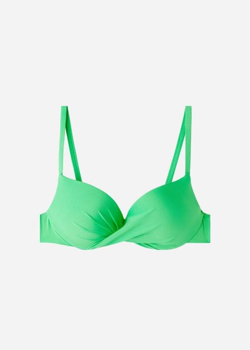 Calzedonia Soft Graduated Super Gepolstert Push-up Indonesia Eco Bikinioberteile Damen Grün | DE2229CE