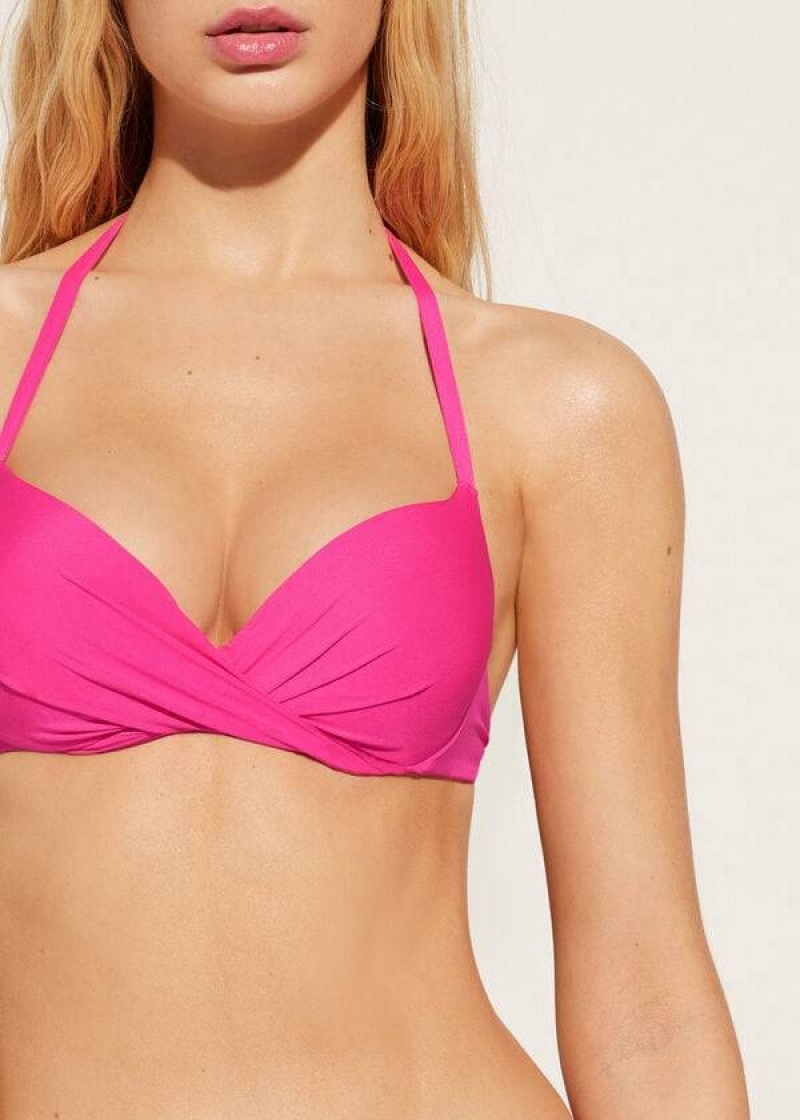 Calzedonia Soft Graduated Super Gepolstert Push-up Indonesia Eco Bikinioberteile Damen Rosa | DE2228XF