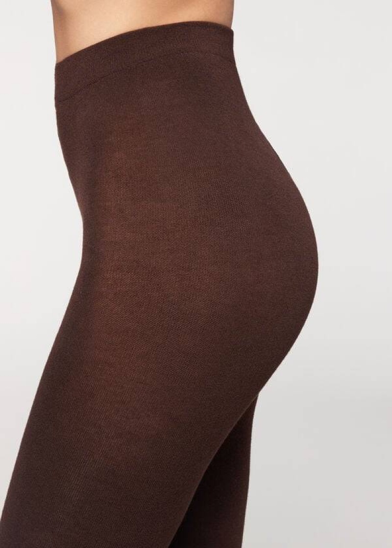 Calzedonia Soft Modal and Cashmere Blend Opaque Strumpfhose Damen Kaffee | DE3133EX