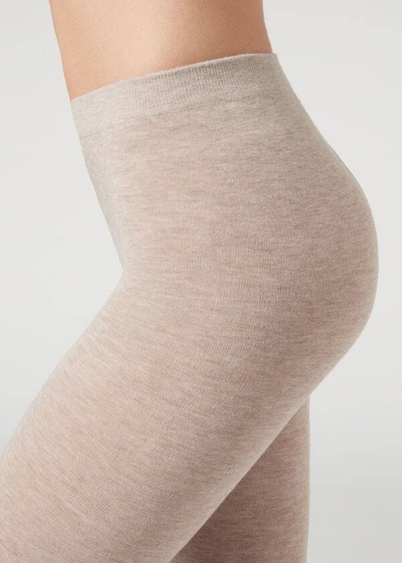 Calzedonia Soft Modal and Cashmere Blend Opaque Strumpfhose Damen Beige | DE3130YU