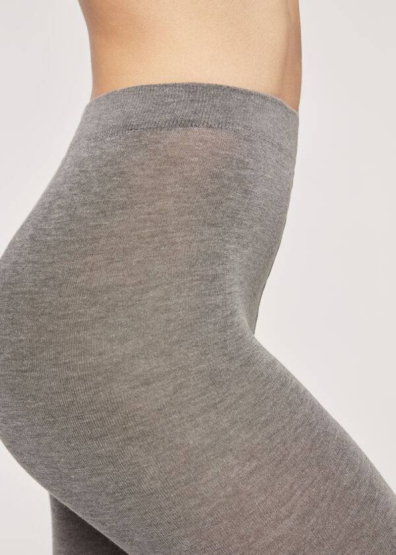 Calzedonia Soft Modal and Cashmere Blend Opaque Strumpfhose Damen Grau | DE3129UT