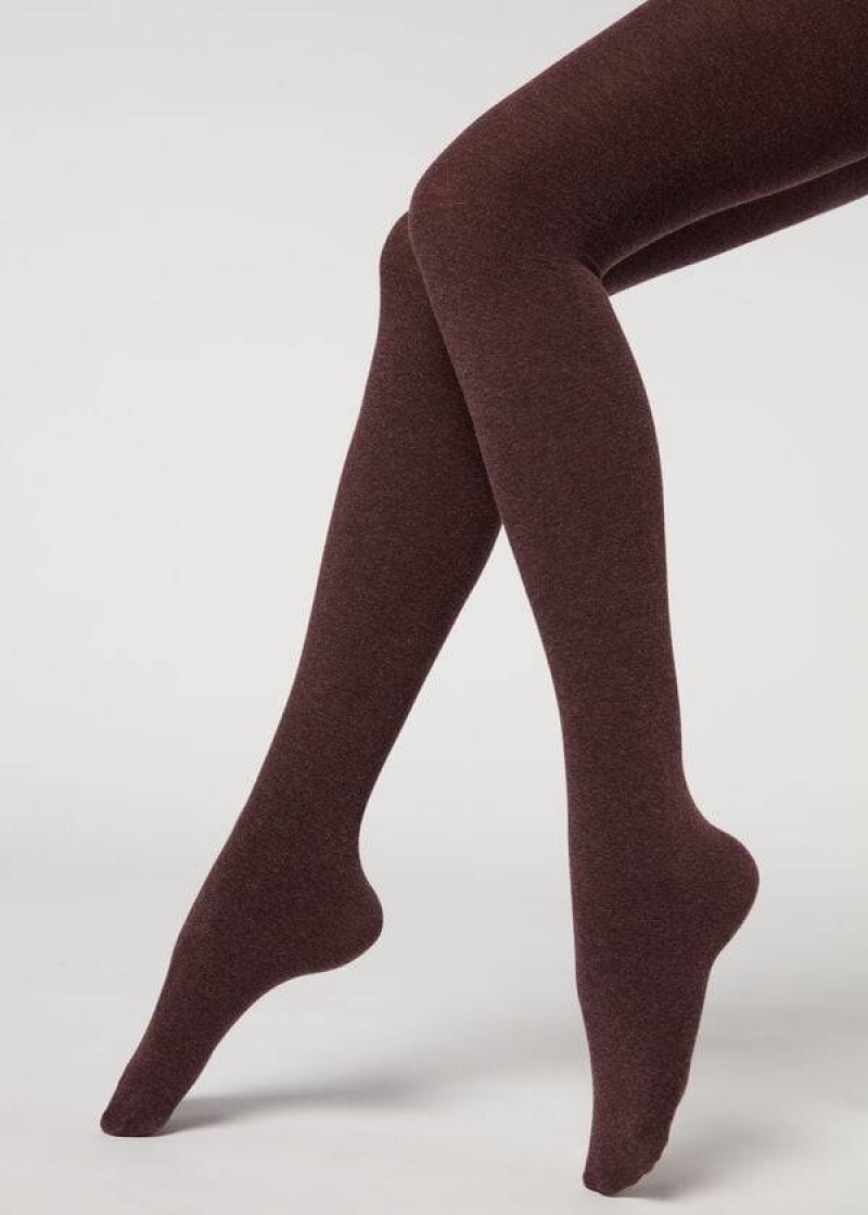 Calzedonia Soft Modal and Cashmere Blend Opaque Strumpfhose Damen Rot | DE3128IS