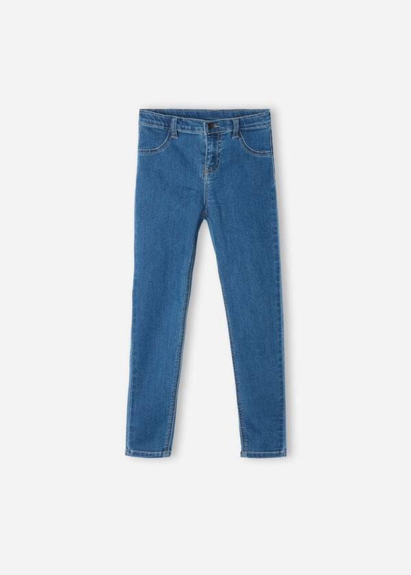 Calzedonia Soft Touch Denim Cropped Schlank Leggings Kinder Blau | DE1049SO