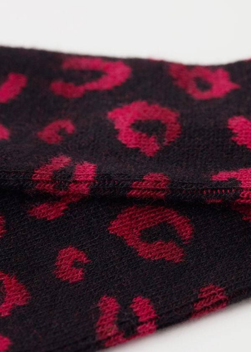 Calzedonia Spotted Cashmere Kurzes Socken Damen Schwarz Rot | DE1652JJ