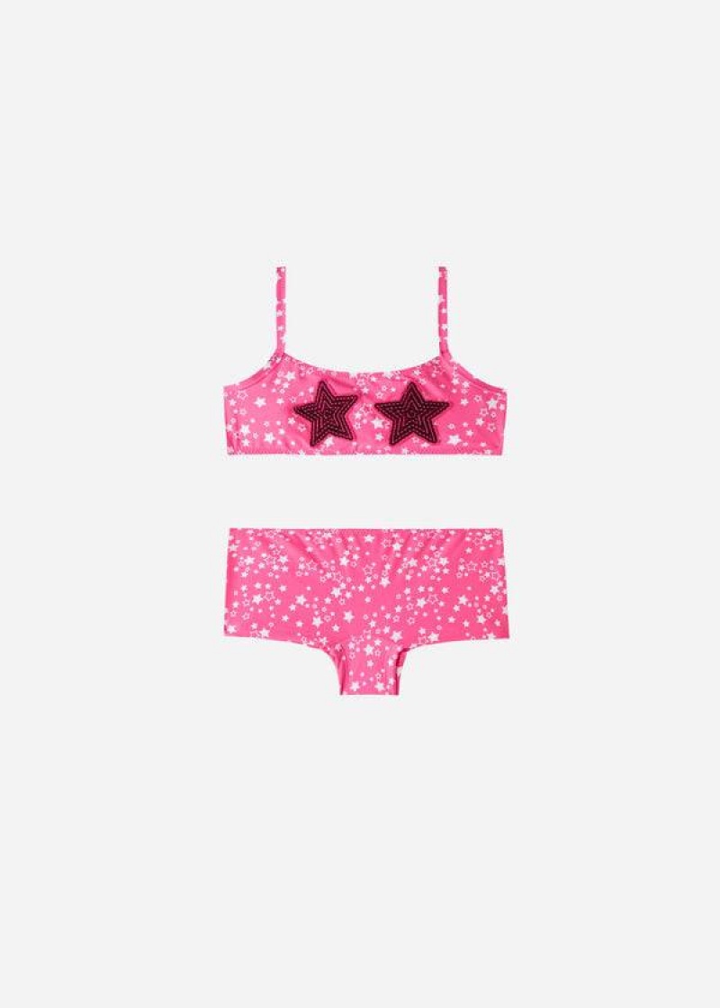 Calzedonia Star Two-Piece Jam Badeanzüge Kinder Rosa | DE1142QZ