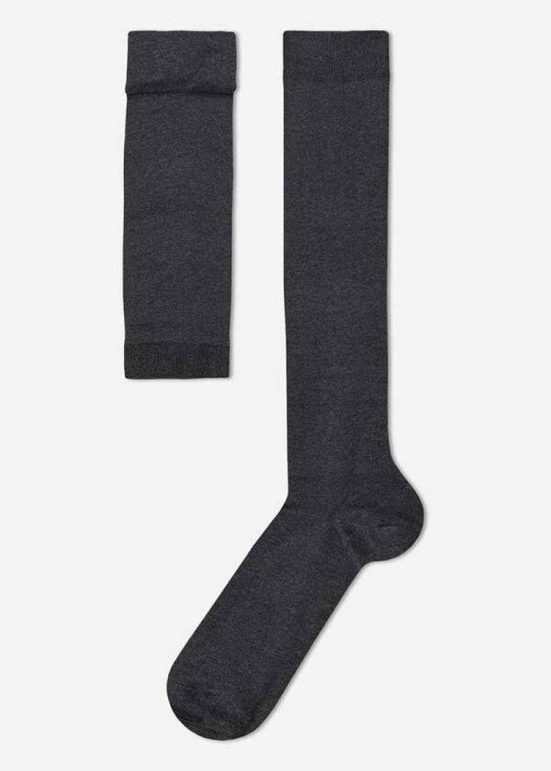 Calzedonia Stretch Baumwoll Long Socken Herren Grau | DE1418JJ