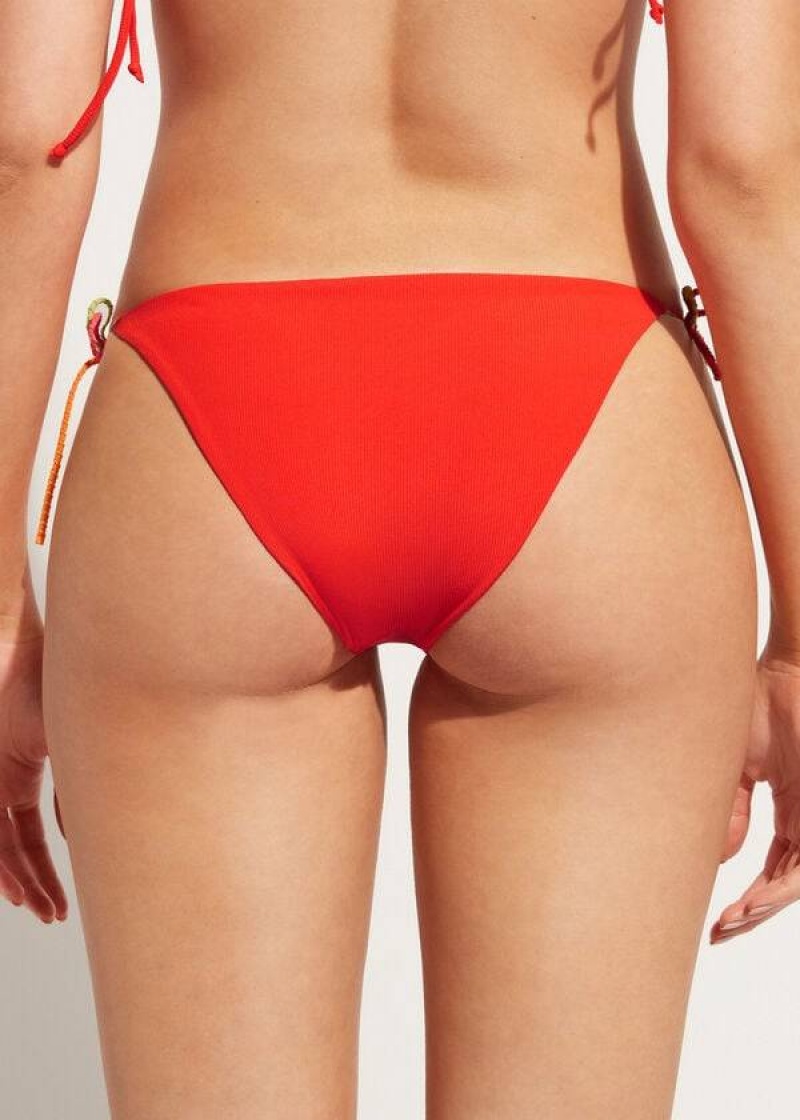 Calzedonia String Berlino Bikinihosen Damen Rot | DE2611QZ