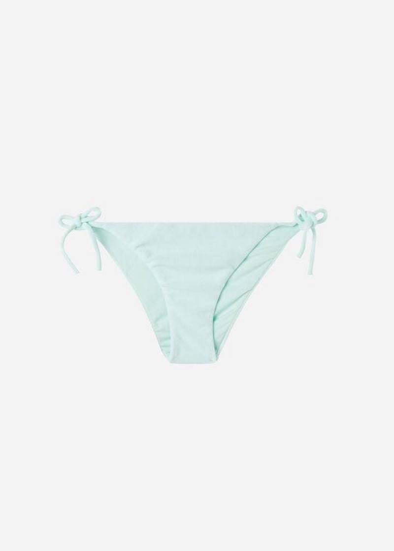 Calzedonia String Beverly Hills Eco Bikinihosen Damen Blau | DE2608RW